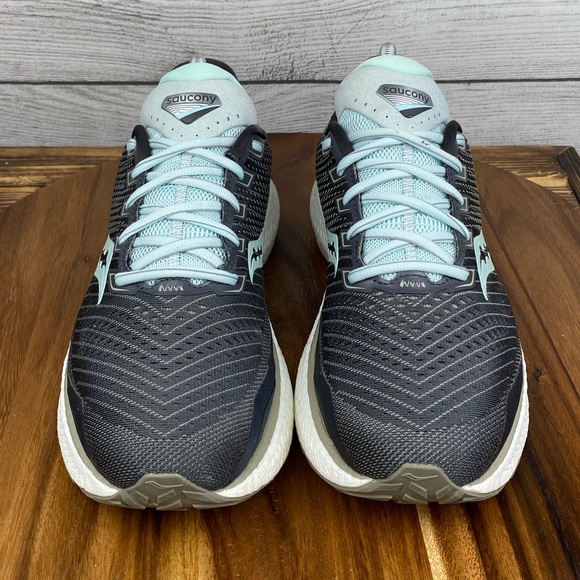 Saucony Triumph 18 Charcoal Grey Sky Blue Running Shoe S10595-40 Women’s Size 10 - Picture 6 of 12